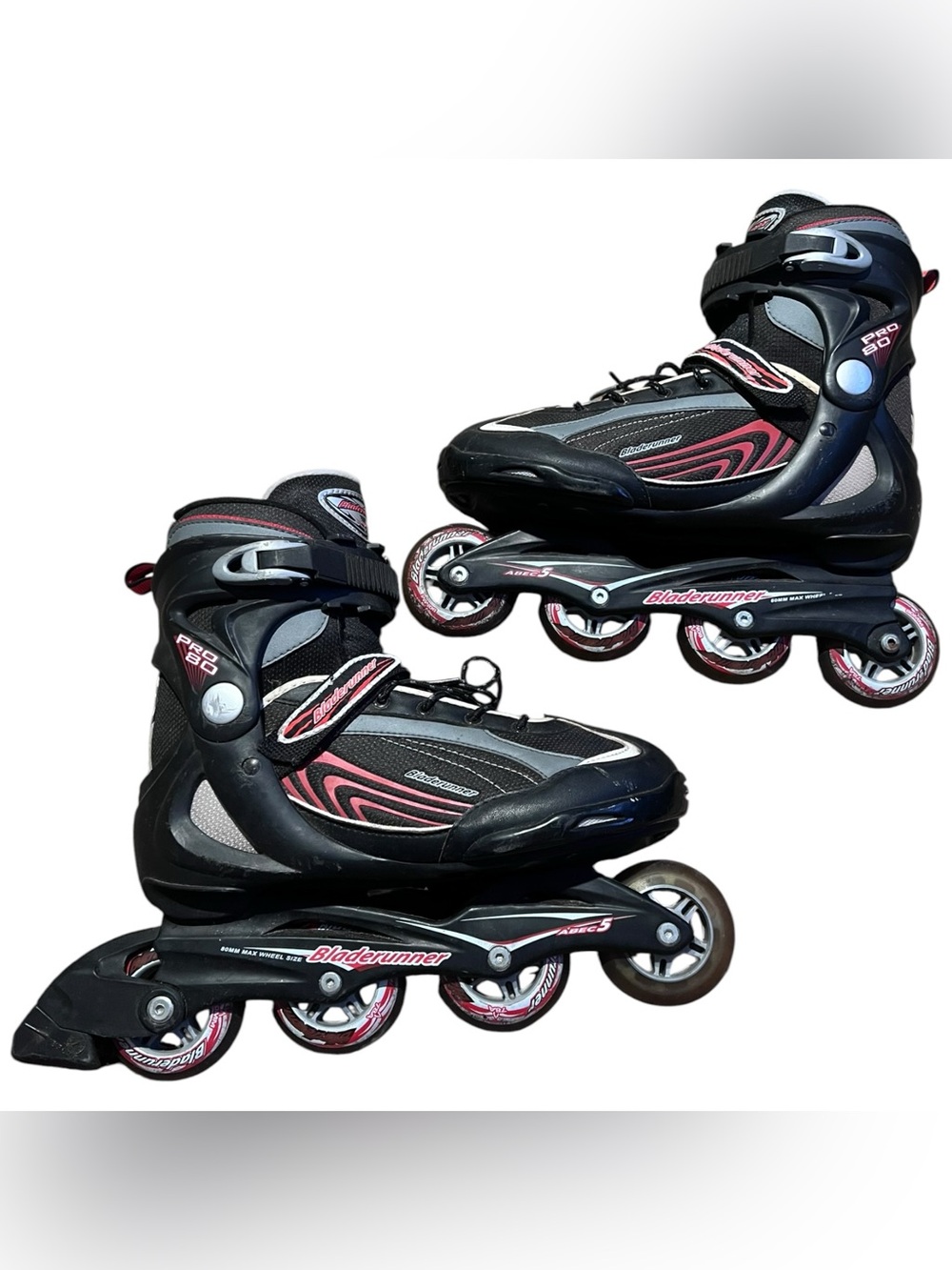 Bladerunner ABCE Pro 80 Inline Skates Roller Blades Men's Size 12 Red/Gray/Black